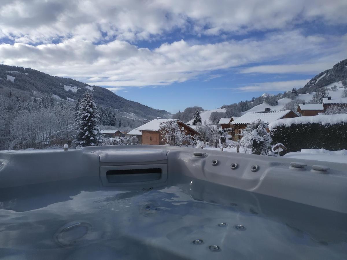 A4 Km De Megeve Tres Joli Studio Avec Jacuzzi ,Vue Sur Les Montagnes Au Calme Praz-sur-Arly Exteriér fotografie