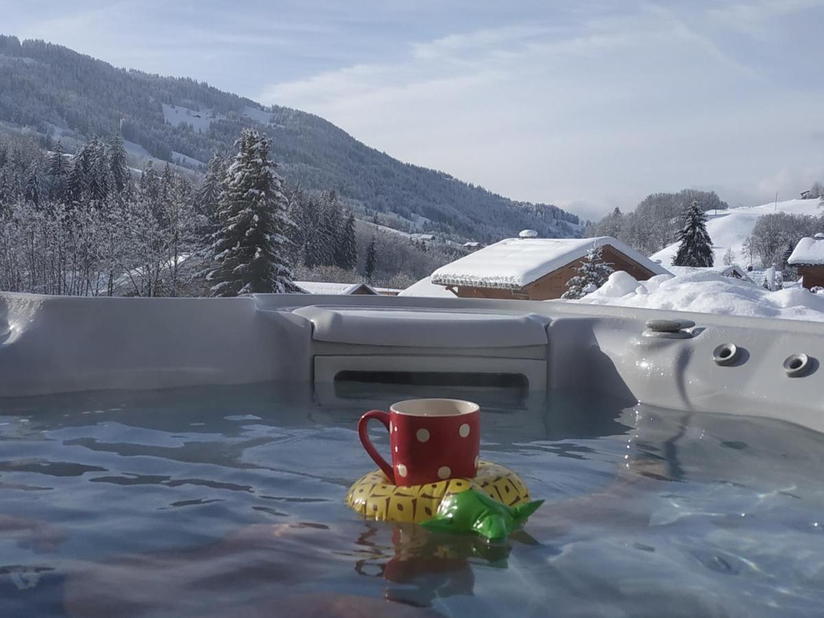 A4 Km De Megeve Tres Joli Studio Avec Jacuzzi ,Vue Sur Les Montagnes Au Calme Praz-sur-Arly Exteriér fotografie